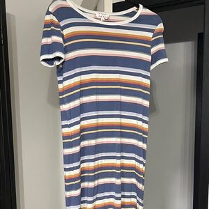 Pink Rose Multicolor Striped Top